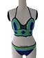 cheap Bikinis-Women&#039;s Color Block Crochet Bikini Swimsuit Sexy Patchwork Bandeau Swimwear Bathing Suits Blue Beige