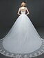 cheap Wedding Dresses-Trumpet / Mermaid Wedding Dress Court Train Bateau Lace / Tulle with Lace