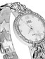 baratos Relógios da Moda-Mulheres Relógio de Moda Quartzo Aço Inoxidável Prata / Dourada imitação de diamante Analógico Flor Elegante - Dourado Prata