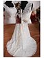 Недорогие Свадебные платья-Футляр Свадебные платья Совок шеи С длинным шлейфом Кружева Сатин с Кружева 2021