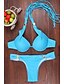 ieftine Bikini-Pentru femei Solid Halter Portocaliu Albastru Bikini Costume de Baie - Mată S M L Portocaliu / Sutiene cu Întăritură / Sutiene Fără Burete / Sexy