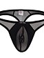 cheap Men&#039;s Exotic Underwear-Men&#039;s Pure Color Mesh / Ice Silk Ultra Sexy Panties Solid Colored Low Waist Black White S M L