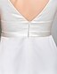 cheap Bridesmaid Dresses-A-Line Bridesmaid Dress V Neck Sleeveless Open Back Knee Length Satin with Bow(s)