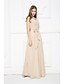 cheap Bridesmaid Dresses-A-Line V Neck Floor Length Chiffon Bridesmaid Dress with Sash / Ribbon / Side Draping by
