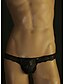 abordables Ropa interior masculina exótica-Hombre Slip Ropa interior Color sólido Encaje Erótico Blanco Negro M L XL