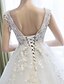 cheap Wedding Dresses-Ball Gown V-neck Cathedral Train Lace Tulle Wedding Dress with Embroidered by JUEXIU Bridal