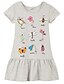 זול שמלות-בנות &#039; שרוול קצר גרפיקה מודפסת תלת מימדית שמלות סרט מצוייר פוליאסטר שמלה קיץ