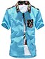 billige Herreskjorter-Men&#039;s Floral Print Shirt - Cotton Sports Casual / Daily White / Black / Yellow / Red / Blue / Color Block / Short Sleeve