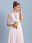 cheap Wedding Dresses-Sheath / Column Jewel Neck Sweep / Brush Train Chiffon Made-To-Measure Wedding Dresses with Bowknot / Draping / Lace by LAN TING BRIDE® / See-Through