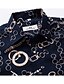 cheap Men&#039;s Casual Shirts-Men&#039;s Shirt Geometric Classic Collar Navy Blue Long Sleeve Daily Weekend Print Slim Tops Vintage / Spring / Fall
