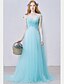 cheap Evening Dresses-A-Line Elegant Formal Evening Dress V Neck Sleeveless Sweep / Brush Train Tulle with Beading Appliques 2020