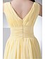 cheap Bridesmaid Dresses-Sheath / Column V Neck Floor Length Chiffon Bridesmaid Dress with Side Draping by LAN TING BRIDE®