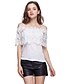 cheap Women&#039;s T-shirts-Women&#039;s Off The Shoulder Patchwork Lace All Match Sexy Cut Out T-shirt,Boat Neck Short Sleeve