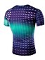 billige T-skjorter og singleter til herrer-Bomull Tynn T-skjorte Herre - Geometrisk / 3D, Trykt mønster Sport Brun L / Kortermet