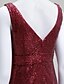 cheap Prom Dresses-Mermaid / Trumpet Sparkle &amp; Shine Prom Formal Evening Dress V Neck Sleeveless Court Train Sequined with Sequin 2020