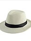 cheap Men&#039;s Accessories-Unisex Vintage Party Work Straw Fedora Hat Straw Hat Spring Summer Beige Cream Khaki / Cute / Hat &amp; Cap