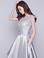 cheap Prom Dresses-Ball Gown Jewel Neck Knee Length Satin Bridesmaid Dress with Lace / Pocket by LAN TING Express / Lace Up / Cocktail Party / Prom