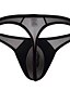 cheap Men&#039;s Exotic Underwear-Men&#039;s Pure Color Mesh / Ice Silk Ultra Sexy Panties Solid Colored Low Waist Black White S M L