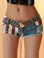 cheap Women&#039;s Pants-Women&#039;s Cotton Jeans / Shorts Pants - Striped / Star Ripped / Print Low Waist / Sexy