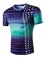 billige T-skjorter og singleter til herrer-Bomull Tynn T-skjorte Herre - Geometrisk / 3D, Trykt mønster Sport Brun L / Kortermet