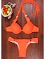 voordelige Bikini&#039;s-Dames Effen Halter Oranje Blauw Bikini Zwemkleding - Effen S M L Oranje / Onderbeugel beha / Beha zonder vulling / Sexy