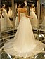 cheap Wedding Dresses-A-Line Sweetheart Neckline Chapel Train Organza Made-To-Measure Wedding Dresses with Beading / Draping / Button by LAN TING BRIDE®