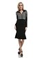 cheap Women&#039;s Dresses-Women&#039;s Vintage Cotton Bodycon Dress - Houndstooth Ruffle V Neck