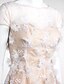 cheap Special Occasion Dresses-Sheath / Column Dress Homecoming Prom Floor Length Short Sleeve Illusion Neck Sheer Lace with Lace 2024