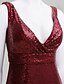 cheap Prom Dresses-Mermaid / Trumpet Sparkle &amp; Shine Prom Formal Evening Dress V Neck Sleeveless Court Train Sequined with Sequin 2020