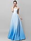 cheap Prom Dresses-Sheath / Column Prom Formal Evening Dress Strapless Sleeveless Floor Length Chiffon Lace with Lace 2020 / Color Gradient