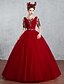 levne Svatební šaty-Princess Svatební šaty Bateau Neck Na zem Tyl Krátký rukáv Barevné svatební šaty s Perličky Korálky Nabírání 2020