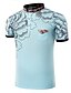 cheap Classic Polo-Men&#039;s Collar Polo Shirt T shirt Tee Golf Shirt Floral Collar Stand Collar White Rosy Pink Navy Blue Light Blue Short Sleeve Daily Weekend Print Slim Tops Chinoiserie / Summer / Summer