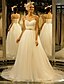 cheap Wedding Dresses-A-Line Sweetheart Neckline Chapel Train Organza Made-To-Measure Wedding Dresses with Beading / Draping / Button by LAN TING BRIDE®