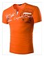 abordables Camisetas casuales de hombre-Hombre Camiseta Letra Escote Redondo Blanco Negro Verde Naranja Rojo Manga Corta Diario Deportes Estampado Delgado Tops Algodón Activo / Verano / Verano