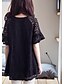 cheap Plus Size Tops-Women&#039;s Blouse Solid Colored Round Neck Black Plus Size Going out Lace Clothing Apparel Casual / Short Sleeve