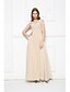 cheap Bridesmaid Dresses-A-Line Scoop Neck Floor Length Chiffon Bridesmaid Dress with Beading / Appliques / Side Draping by