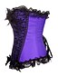 abordables Corsets et lingerie sculptante-Corset Femme Violet Grande Taille Corset Overbust Lacet Jacquard