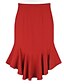 cheap Women&#039;s Skirts-Women&#039;s Ruffle Solid Red/Black Skirts,Vintage/Party Above Knee