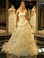 Χαμηλού Κόστους Νυφικά Φορέματα-Φορεματα για γαμο Βραδινή τουαλέτα Καρδιά Αμάνικο Μακριά ουρά Τούλι Νυφικά φορέματα Με Με διαδοχικές σούρες Χιαστί Καλοκαίρι 2023 Γαμήλιο Πάρτυ, Γυναικεία Ρούχα