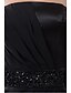 cheap Cocktail Dresses-Sheath / Column Little Black Dress Cocktail Party Dress Strapless Sleeveless Short / Mini Chiffon Satin with Sash / Ribbon Crystals Beading 2020