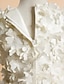 billige Blomsterpikekjoler-A-linje Te-lengde Blomsterpikekjoler Bryllup Blonder Ermeløs Besmykket med Blomst 2022 / Konfirmasjon