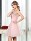 cheap Cocktail Dresses-Ball Gown Sparkle &amp; Shine Cocktail Party Prom Dress Sweetheart Neckline Sleeveless Short / Mini Tulle with Crystals Beading Sequin 2020