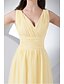 cheap Bridesmaid Dresses-Sheath / Column V Neck Floor Length Chiffon Bridesmaid Dress with Side Draping by LAN TING BRIDE®
