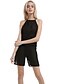 cheap Women&#039;s Jumpsuits &amp; Rompers-Women&#039;s Going out Halter Neck Black Romper, Solid Colored Backless M L XL Sleeveless Summer