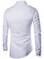 זול חולצות לגברים-בגדי ריקוד גברים חולצה אחיד מידות גדולות שרוול ארוך צמרות צווארון עומד(סיני) לבן שחור