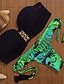 cheap Women&#039;s Swimwear-Women&#039;s Swimwear Bikini Swimsuit Print Floral Green Bandeau Strapless Bathing Suits / Padded Bras / Sexy