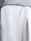 preiswerte Kleider für die Brautmutter-Eng anliegend Brautmutterkleid Elegant Halsboot Boden-Länge Chiffon Kurzarm mit Kristall Verzierung Seitlich drapiert 2021