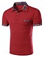 abordables polo clásico-Hombre Camiseta de golf Color sólido Cuello Vino Blanco Negro Manga Corta Diario Fin de semana Ajuste regular Tops Algodón Activo / Verano / Verano