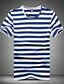 billige T-skjorter og singleter til herrer-Herre Store størrelser Stripet T-skjorte - Bomull Sport Fritid / hverdag Arbeid Svart / Rød / Grønn / Blå / Kortermet