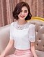 cheap Women&#039;s Blouses &amp; Shirts-Women&#039;s Solid Colored Cut Out Lantern Sleeve Blouse Simple Street chic Casual / Daily White / Purple / Pink